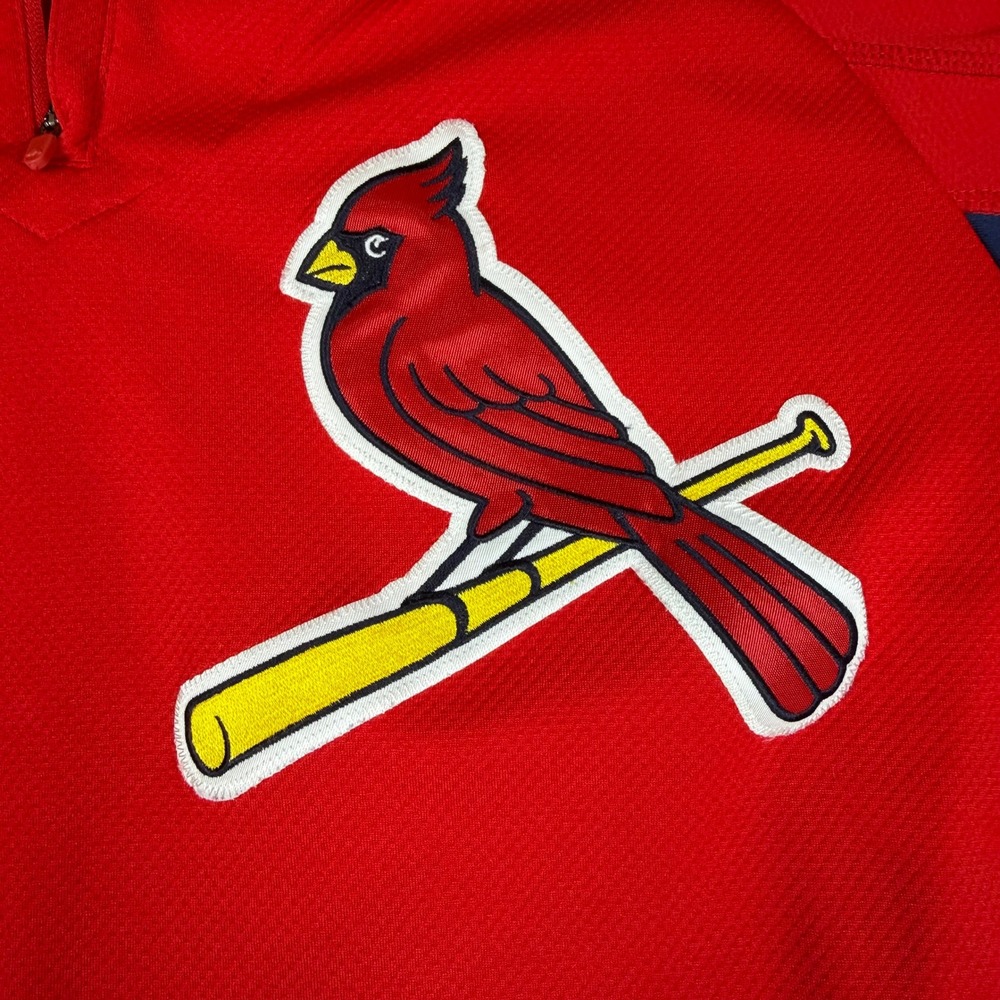 Majestic St. Louis Cardinals MLB Authentic Cool Base Red 1/4 Zip Jersey Mens M - Picture 4 of 6